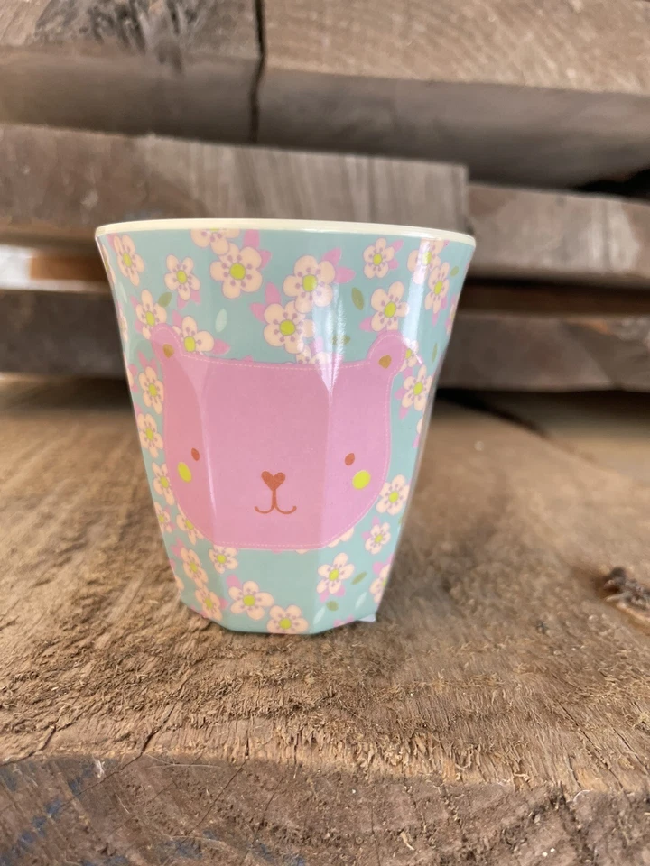 Rice Becher Melamin Bär mit Blümchen Kinderbecher Partybecher