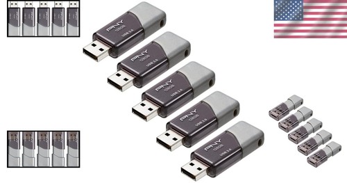 5-Pack USB 3.0 Flash Drives - 128GB, 100MB/s Reading Speed & Cap-Less Design - Afbeelding 2 van 12