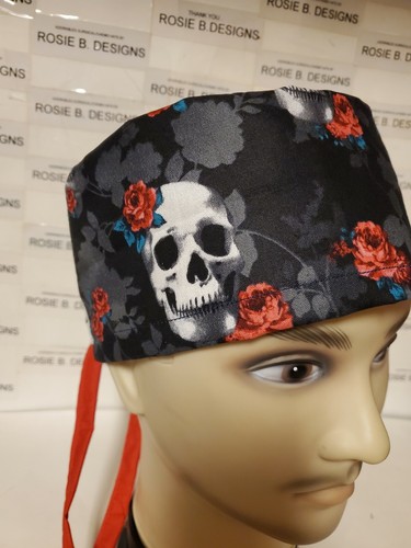 SKULL AND ROSES /MENS / cap/Rn's, Dr's,medical staff - Picture 3 of 3