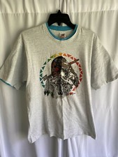 Vintage Native American Indian Wolf Single Stitch Shirt Large Made in USA
