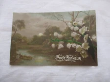 CPA DOS VERT FANTAISIE ILLUSTREE PORTE BONHEUR EM 593 FLEURS