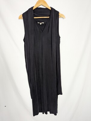 J Brand Black Cupro Midi Dress with Slit Overlay Size Medium Classic | eBay J Brand Black Cupro Midi Dress with Slit Overlay Size Medium Classic | eBay