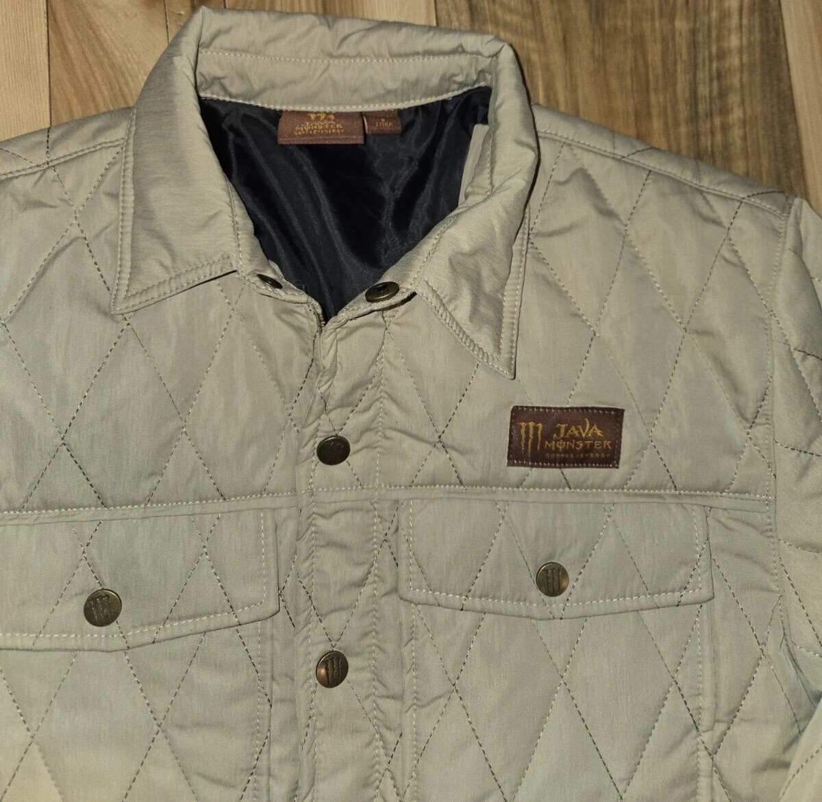 Java Monster Coffee Quilted Jacket Womens Tan Siz… - image 4