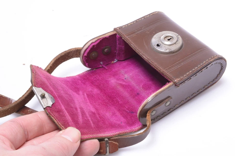 ✅ FUNDA CÁMARA CUERO PEQUEÑA CALIDAD ANTIGUA PARA CARPETA ZEISS ICA ERNEMANN, KODAK Foto 4 de 4