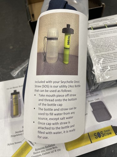 Seychelle Omni Straw Multi Stage Purifier 24 Oz Water Filter Bottle SOS w/ Case - 第 6/10 張圖片
