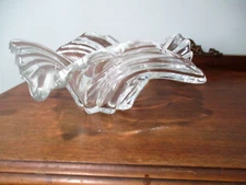 Brilliant  clear swirling waves art deco sturdy designer  minty centerpiece bowl
