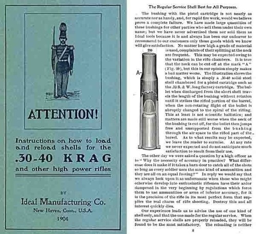 Krag Reloading Manual by Ideal - 1904 - Photo 1 sur 1