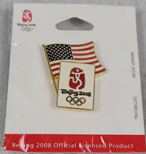 2008 Olympic Pin USA Flag Lapel Pin Beijing