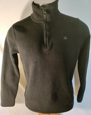 Woman Brooks Brothers 346 black polyester 1/4 zip pullover fleece