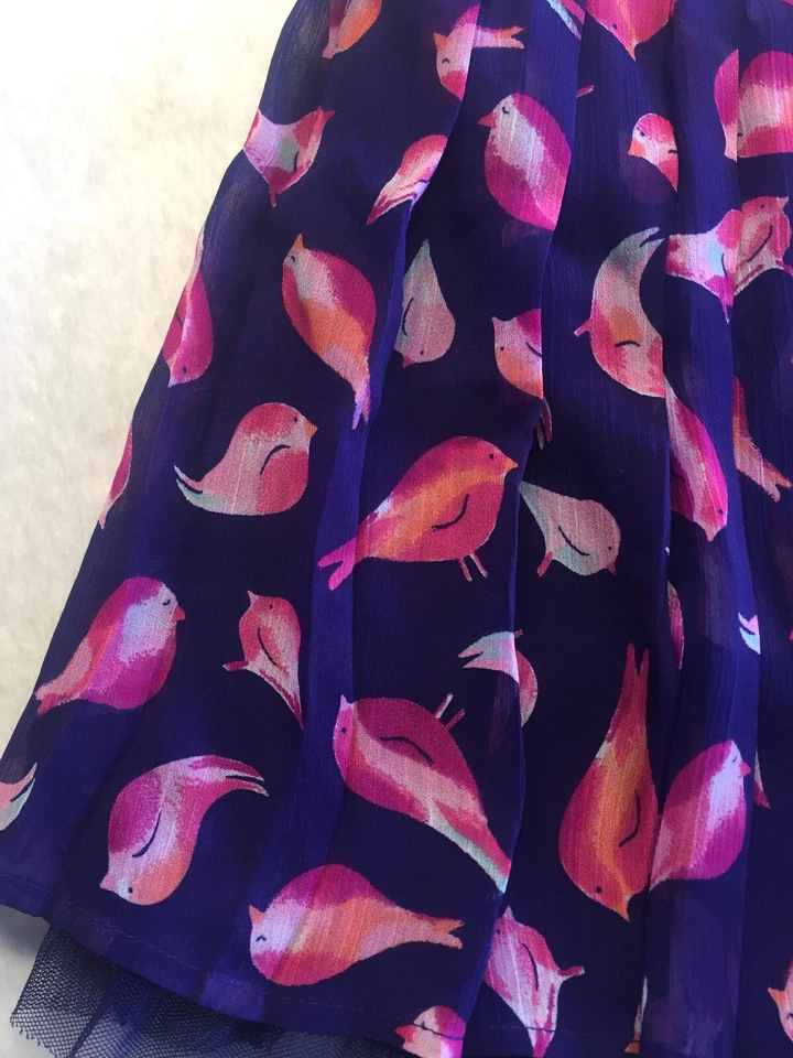 Falda Sonoma Niñas Pequeñas Parte Inferior Talla 5 Plisada Cintura Elástica Púrpura Pájaro B Bin1 Foto 2 de 4