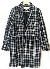 Bagatelle Heritage Checked Tweed Boucle Style Coat Size M