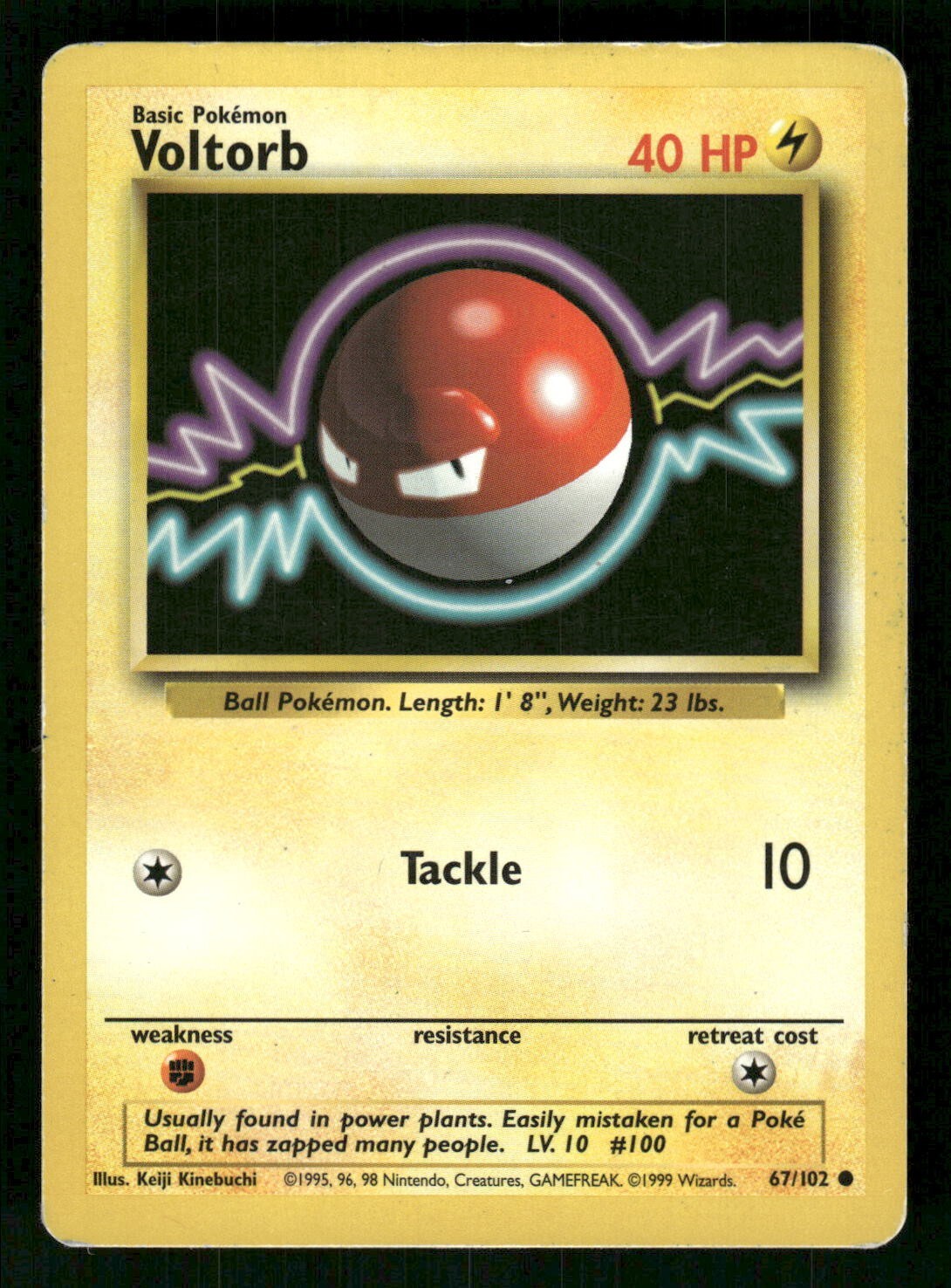 1999 Heavily Played Pokemon 67/102	Voltorb Base Set Non Holo English