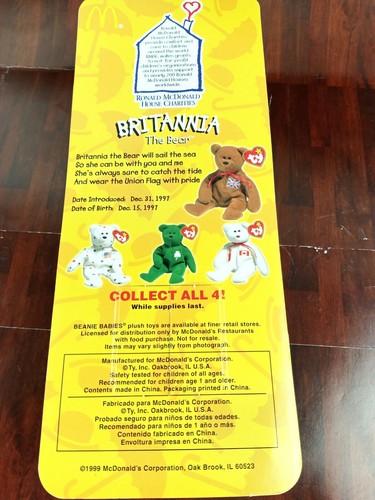 Beanie Baby oficial Britannia the Bear en embalaje original y errores oficiales - Imagen 4 de 9