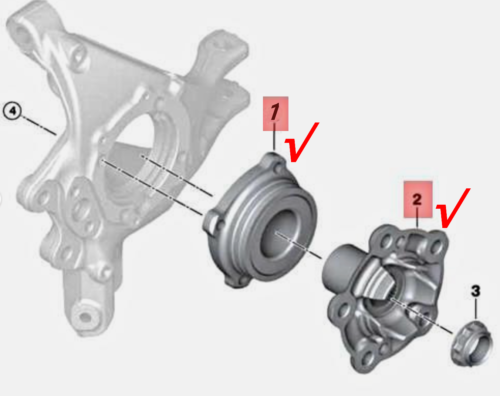 Conjunto de buje y cojinete de rueda trasera para BMW M2 M3 M4 GTS F80 F82 F83 33402283220 - Imagen 3 de 14