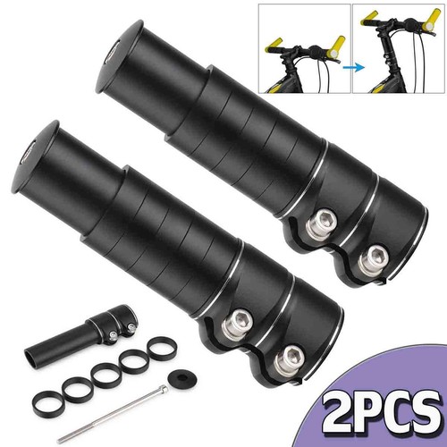 2x Extensión de manillar de bicicleta de montaña Adaptador Tubo Horquilla delantera Vástago Elevador Extensión - Imagen 1 de 11