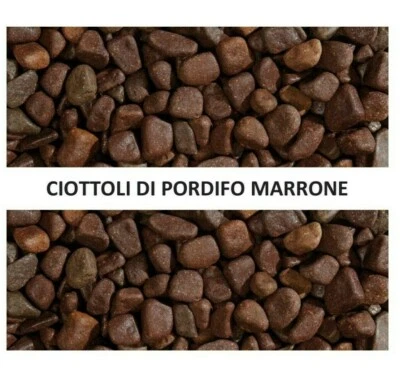 Granulati/CIOTTOLI di PORFIDO MARRONE sassi decorazione giardino ornamento