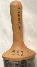 Vintage Wright Horse Hair Brush Big Round Rare Art Sculpture Patina Primative