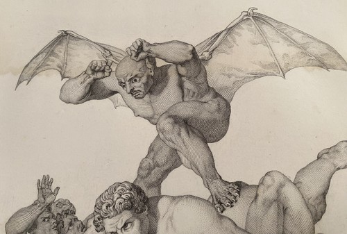 Belle Et Très Belle Gravure L’enfer. Mi XIXeme - Imagen 4 de 14