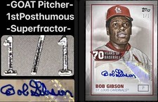 1/1 2021 Topps Bob Gibson Auto Superfractor 70 Years of Baseball 1st w/out Gibby