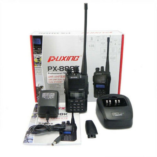 Radio Walkie Talkie PuXing PX-888K 128CH 5W 4W VHF/UHF Dual Band Two Way Radio - Afbeelding 1 van 11