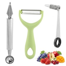 3 in 1 Spiral Vegetable Cutter Set, Stainless Steel Standard, Multicolor