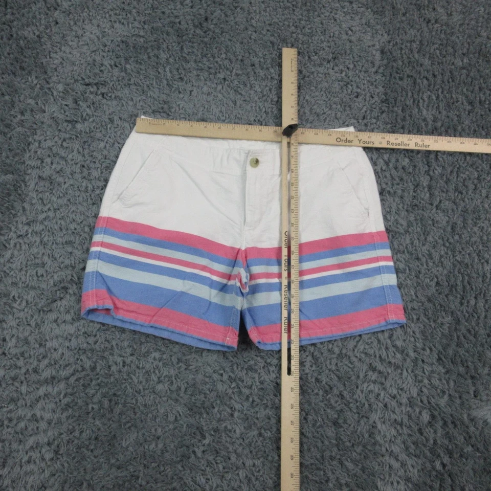 Columbia PFG Pantalones Cortos Mujer 10 Blanco Rosa Azul Rayas Algodón Informal Playa 32x6* Foto 3 de 4