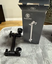 5" Adjustable Shower Head Extension Arm Locking Screw Singing Rain Black Finish