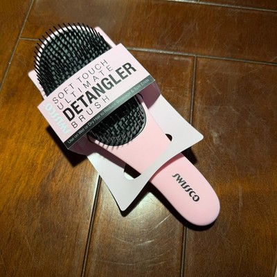Swissco Detangler Brush PINK Soft Touch Ultimate for Wet or Dry Hair