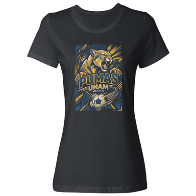 Soccer Inspired Unam Graphic Mexico Futbol Tribute Ladies' Crewneck T-Shirt