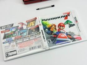 Nintendo 3DS Flame/Red Handheld System Bundle w/Mario Kart 7 Charger & SD Card