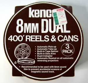 NIB Vintage 3-pack 8mm Dual 400'  Kenco 400 Reels & Cans Super 8 & Reg 8 Film