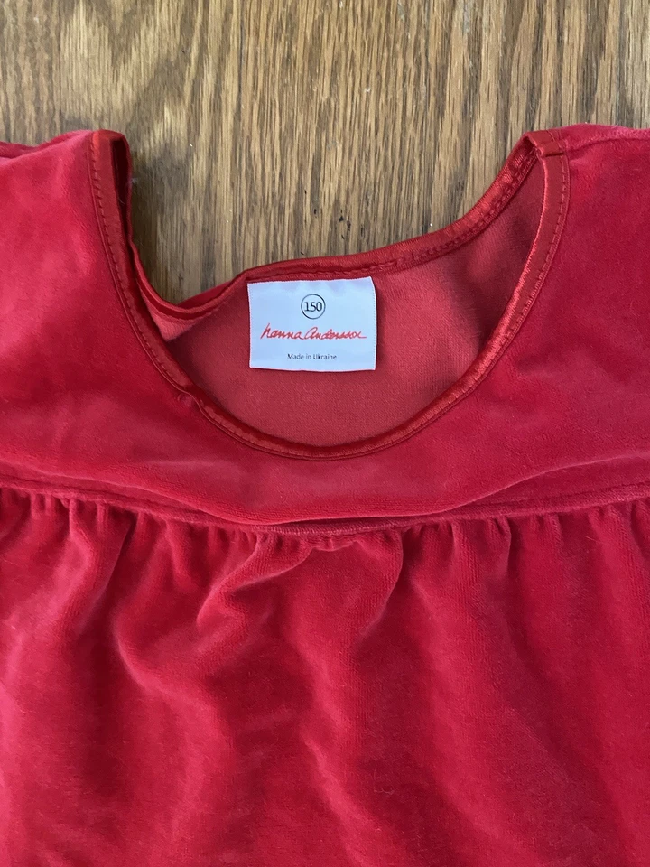 Платье Hanna Andersson Fuchsia Pink Velour Ruffle Love To Twirl 150 для девочек 12 б/у в отличном состоянии! - Изображение 3 из 4