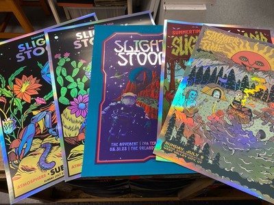 SLIGHTLY STOOPID Summertime 2023 Foil Poster Lot Of 5! July 9, 21, 23 & Aug 31