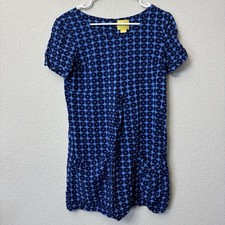 Maeve Anthropologie Women’s Blue Geometric Print Rayon Shift Dress Size 2 Petite