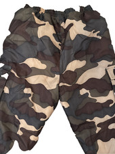 Snow Pants Kids Camo sz S Youth Elastic Easy On London Fog Ski Insulated Warm