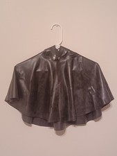 Black Latex Cape With Hood Size L