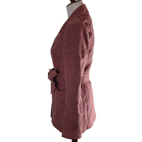 Robert Rodriguez Pink Linen Trenchcoat Jacket 4 NWT - Picture 3 of 9