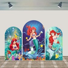 Little Mermaid Ariel Arch Backdrop Cover Birthday Party Photo Background Prop