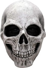 White Skull Latex Mask Skeleton Fancy Dress Up Halloween Adult Costume Accessory