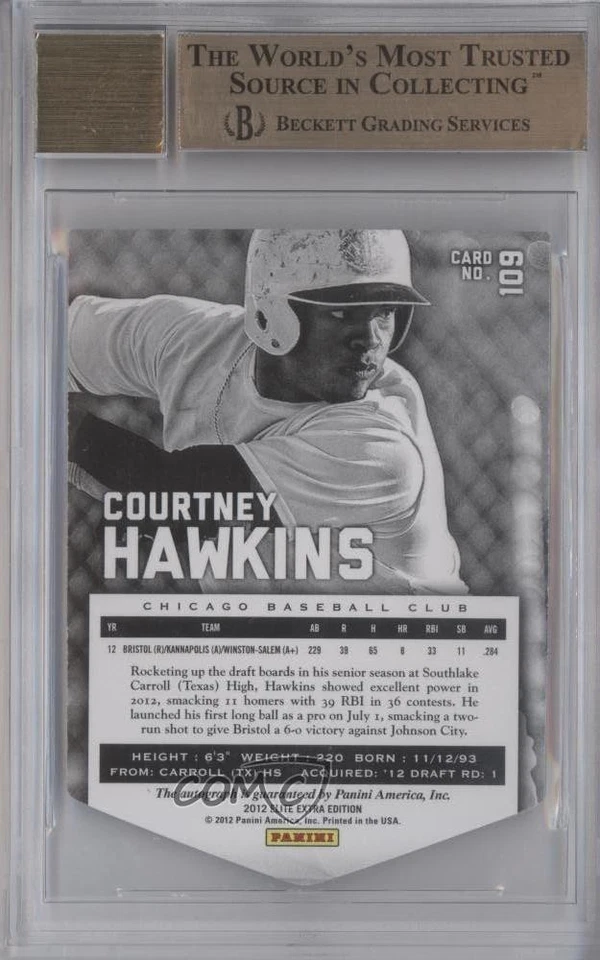 2012 Elite Extra Edition /50 Courtney Hawkins #109 BGS 9.5 GEM MINT Auto - Image 2 of 2