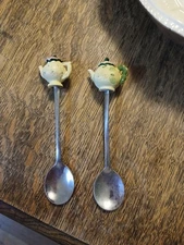 Vintage Miniature Spoons W/Teapot Ornaments