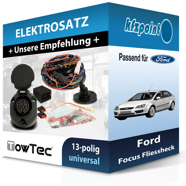 Towtec E-Satz 13Polig Universell Passend für Ford Focus Fliessheck PKW FP-image