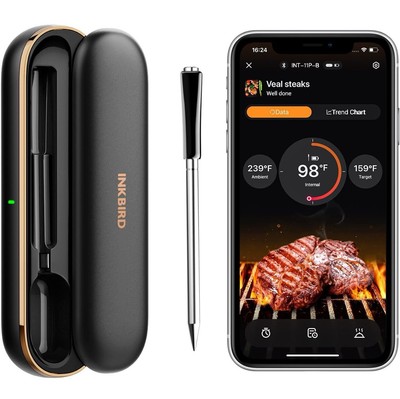 INKBIRD Wireless Meat Thermometer INT-11P-B, Bluetooth New Open Box