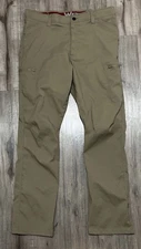 Wrangler ATG Mens Cargo Pants 36x32 Khaki Nylon Spandex Stretch Outdoor Hiking