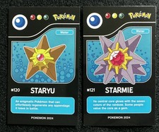 STARYU X STARMIE EVOLUTION - POKEMON KANTO CCG POKEDEX BLACK RE-EDITIONS