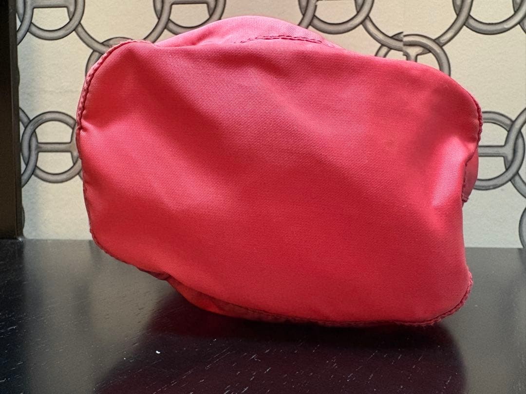 PRADA Nylon Drawstring Pouch Pink Logo Authentic … - image 3