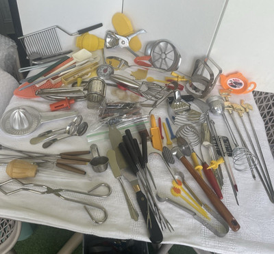 Large Lot of Over  60 Kitchen Utensils- Old & New- 6 Pounds!