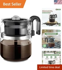 Caf Brew 8-Cup Borosilicate Glass Percolator - Dishwasher Safe & Manual Use