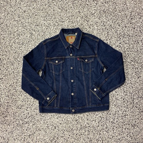 Levi's Denim Trucker Standard Jacke Herren L Dark Rinse Indigo Baumwolle Red Tab