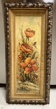 Hermosa pintura floral enmarcada al óleo sobre tabla ¡Mira Sylvia Dinsmore!